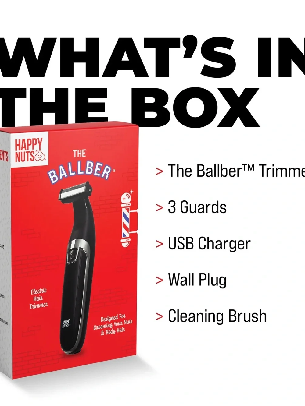 Happy Nuts The Ballber Electric Hair Trimmer - Red